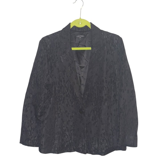 Eileen Fisher sz LG Silk Chenille Water Lily Jaquard Blazer Fully Lined MINT - Picture 5 of 11